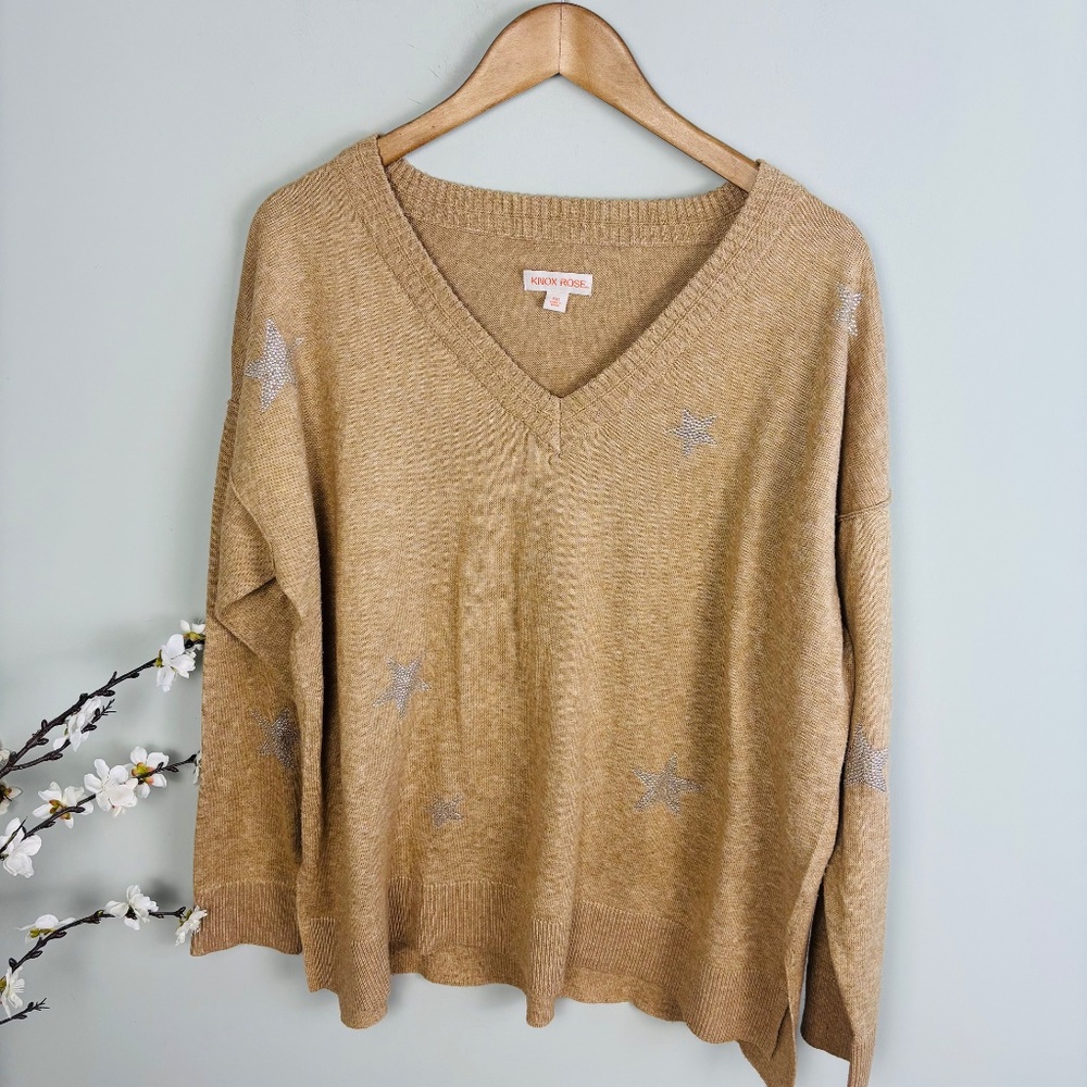 Knox Rose Embellished Star Sweater Size XXL - Picture 2 of 3